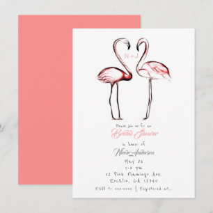 Pfirsich Rosa Flamingos Flamingo Brautparty Einladung