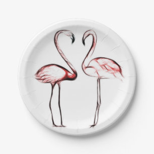 Pfirsich Rosa Flamingos Flamingo Chic Trendy Pool Pappteller