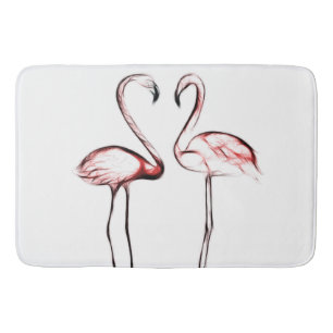 Pfirsich Rosa Flamingos Flamingo Tropisch Badematte