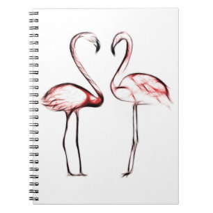 Pfirsich Rosa Flamingos Flamingo Tropisch Notizblock