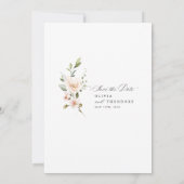 Pfirsich-Rosa Florale Hochzeit Save The Date (Rückseite)