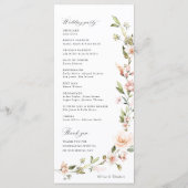 Pfirsich-Rosa Florale Hochzeitszeremonie Programm (Rückseite)