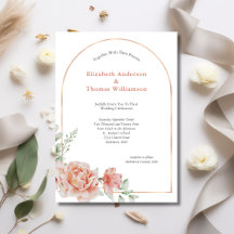 Pfirsich-Rosa-Floraler-Bogenrand-Elegante-Hochzeit