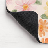 Pfirsich Rosa Gelb Blau Blumen Mousepad (Ecke)