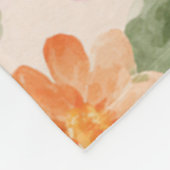Pfirsich Rosa Gelb Blaue Blumen  Fleecedecke (Ecke)