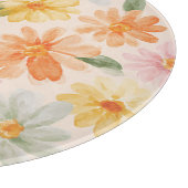 Pfirsich Rosa Gelb Blaue Blumen Schneidebrett (Ecke)