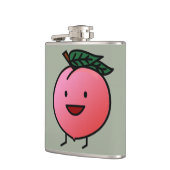 Pfirsich-rosa glücklicher lächelnder Entwurf Bro Flachmann (Links)