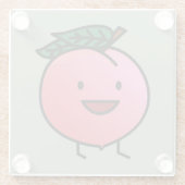 Pfirsich-rosa glücklicher lächelnder Entwurf Bro Glasuntersetzer (Rückseite)