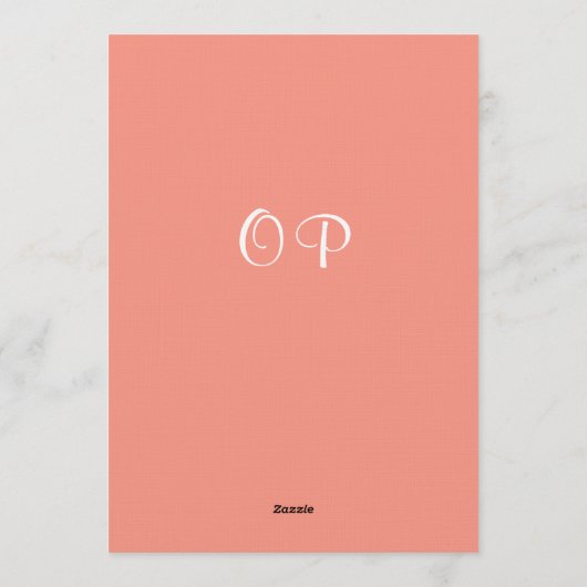 Pfirsich Rosa Kiefernzweig Überraschung 60. Geburt Einladung (Rückseite)