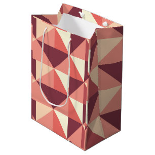 Pfirsich Rosa Lila Dreieck Geometrisch Mittlere Geschenktüte