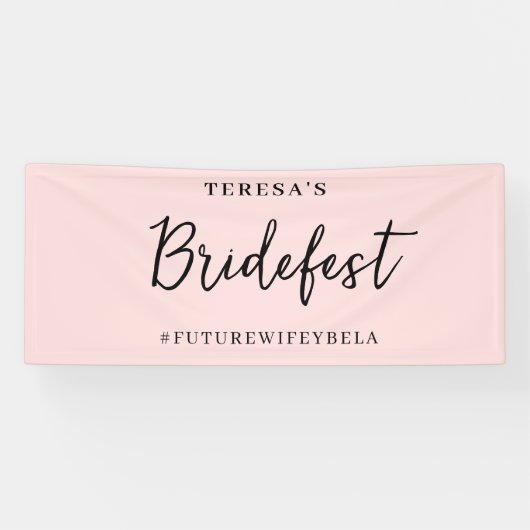 Pfirsich Rosa Moderne Junggesellinnen-Design Banner (Horizontal)