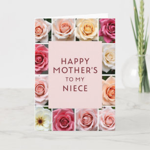 Pfirsich-Rosa-Mutter-Wunschkarte Karte