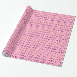 Pfirsich-Rosa-Ombre-Liebe-Brautparty Geschenkpapier