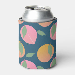 Pfirsich-Rosa-Orange-Fruchtmuster-Navy Dosenkühler