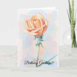Pfirsich-Rosa-Rosen-Kunst-Geburtstagskarte für Blu Karte
