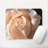 Pfirsich-Rose mit Tau Mousepad (Mit Mouse)