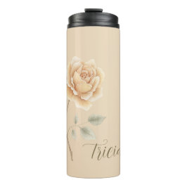 Pfirsich-Rosen-Blumenname Thermosbecher