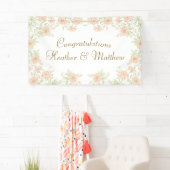 Pfirsich-Rosen-Hochzeit Banner (Insitu)