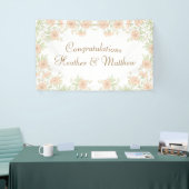 Pfirsich-Rosen-Hochzeit Banner (Messeveranstaltung)