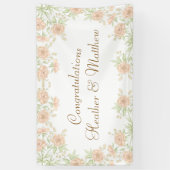 Pfirsich-Rosen-Hochzeit Banner (Vertikal)