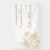 Pfirsich-Rosen-Hochzeit Banner (Vertikal)