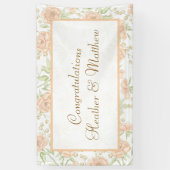 Pfirsich-Rosen-Hochzeit Banner (Vertikal)