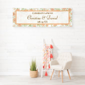 Pfirsich-Rosen-Hochzeit Banner (Insitu)