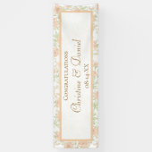 Pfirsich-Rosen-Hochzeit Banner (Vertikal)