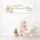 Pfirsich-Rosen-Hochzeit Banner (Insitu)