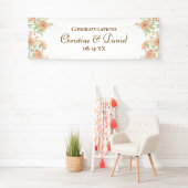 Pfirsich-Rosen-Hochzeit Banner (Insitu)