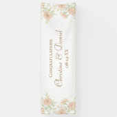 Pfirsich-Rosen-Hochzeit Banner (Vertikal)