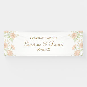 Pfirsich-Rosen-Hochzeit Banner