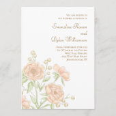 Pfirsich-Rosen-Hochzeit Einladung (Vorderseite)
