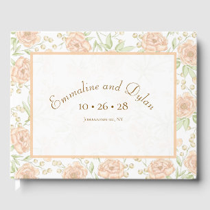 Pfirsich-Rosen-Hochzeit Gästebuch