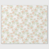 Pfirsich-Rosen-Hochzeit Geschenkpapier (Flach)