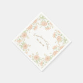 Pfirsich-Rosen-Hochzeit Serviette (Ecke)