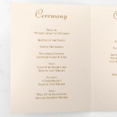 Pfirsich-Rosen-Hochzeitsprogramme Dreifach-gefaltete Programmkarte (Innen Erste Seite)