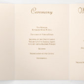 Pfirsich-Rosen-Hochzeitsprogramme Dreifach-gefaltete Programmkarte (Innenseite Mitte)