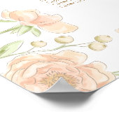 Pfirsich-Rosen-Hochzeitssitzplan Poster (Ecke)