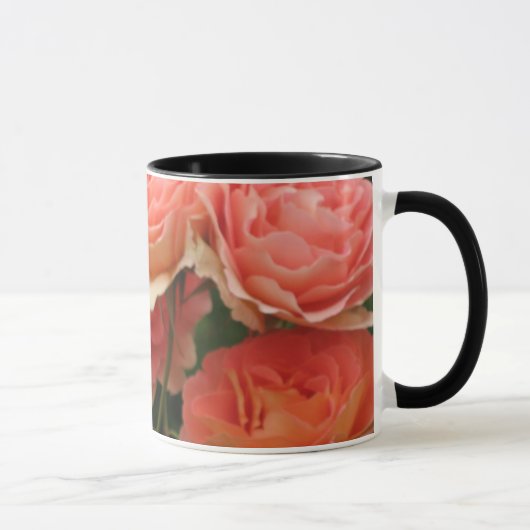 Pfirsich-Rosen-Tasse Tasse (Rechts)
