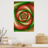 Pfirsich-Rosendesign Poster (Küche)