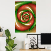 Pfirsich-Rosendesign Poster (Heimbüro)