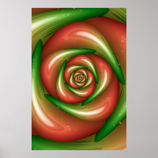 Pfirsich-Rosendesign Poster (Vorne)