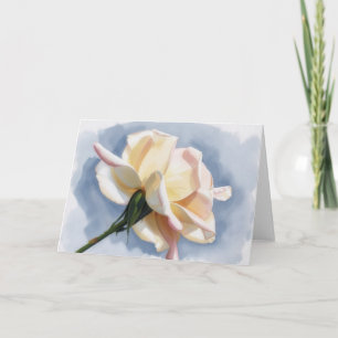 Pfirsich-Rotrose-Blumenkunst-Notizkarte Karte