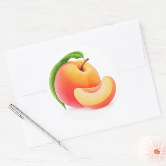 Pfirsich Runder Aufkleber (Umschlag)