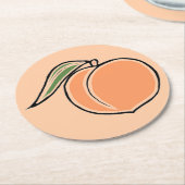 Pfirsich Runder Pappuntersetzer (Angewinkelt)