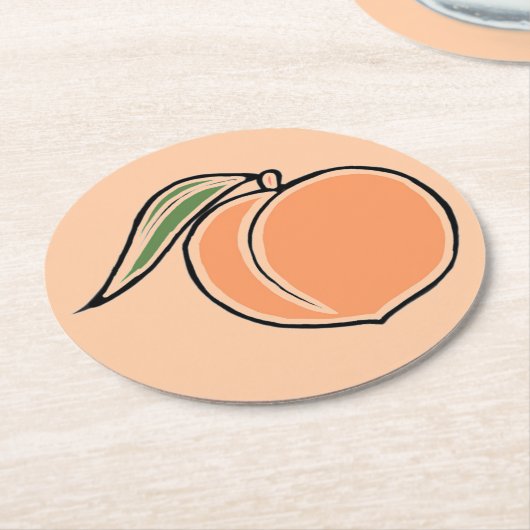 Pfirsich Runder Pappuntersetzer (Angewinkelt)