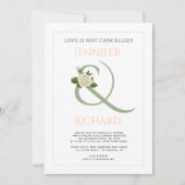 Pfirsich, Salbei, Ampere und Rose Einladung (Vorderseite)