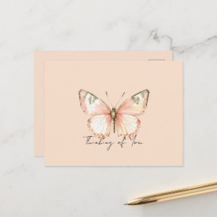 Pfirsich-Schmetterling denkt an dich Postkarte