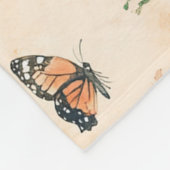 Pfirsich Schmetterlinge Floral Fleecedecke (Ecke)